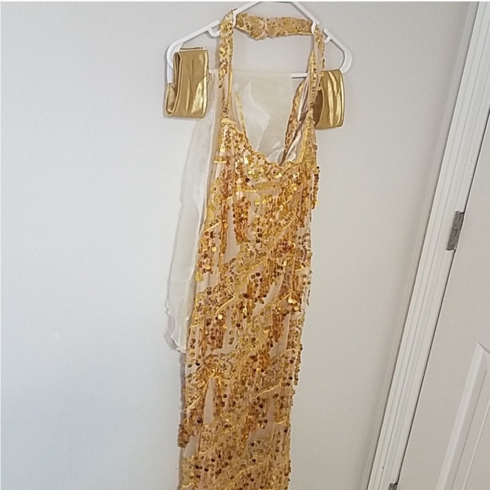 Egyptian Goddess Dress with velcro arm rings